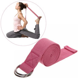 Цена за 2 шт. Ремень для йоги 180х4см, розовый