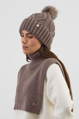 ЕВ 20017/ш/коричневый шапка жен