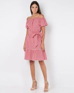 Хлопковое платье в клетку - Incity фото 2