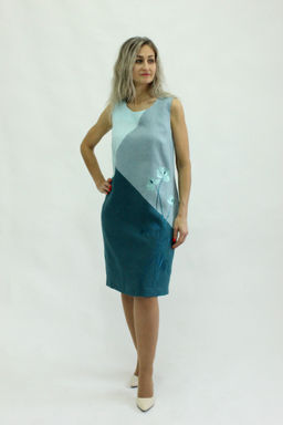 100% ЛЁН Платье ПОЛУПРИЛЕГАЮЩЕЕ - Елецкие узоры фото 5