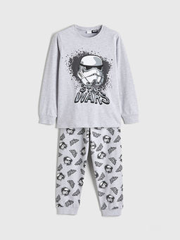 Bisiklet Yaka Star Wars Bask?l? Erkek ?ocuk Pijama Tak?m?