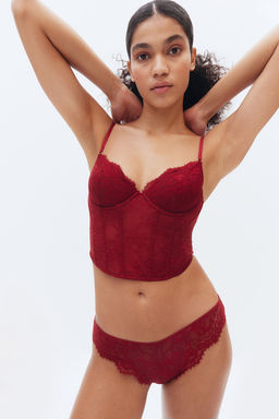 Bustier acolchado de encaje