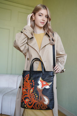 Сумка с аппликацией ДС-220-176 черный - Protege фото 2