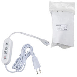UST-E33 WHITE 2M Таймер с вилкой и разъемом L,N,G для фито светильника, 220В. 150Вт. Провод 2 метра. ТМ Uniel