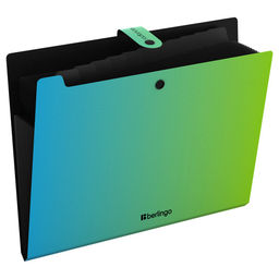 Папка с кнопкой А4 Berlingo "Radiance" 12 отд., градиент голубой/зеленый (XF4_12003) 600 мкм