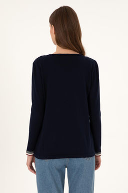 Женский темно-синий свитер с круглым вырезом Неожиданная скидка в корзине - U.s. polo assn фото 5