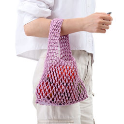 Сумка-авоська плетёная, клетка 1.5 см, лиловая