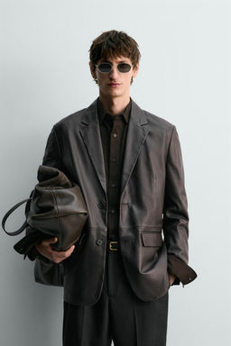 BLAZER PIEL LIMITED EDITION / Marr?n - Zara фото 2