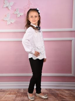 701289 Блуза с длинным рукавом и брошью ModaLora - Kiko фото 8