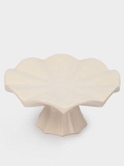 Ваза для фруктов, 24х11 см, на ножке, керамика, молочная, Волнистый край, Zephyr - Anna lafarg фото 8