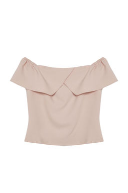 Bej Omzu Ac?k Fitted Dokuma Bluz TWOSS24BZ00672 - Trendyolmilla фото 5