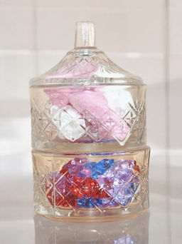 Цена за 2 шт. Ваза двухярусная для меда/икры h-11см, d-7см AMELIA FH-8