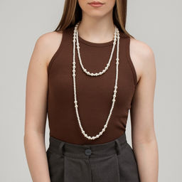 Бусы «Жемчуг» трансформер, шар №4,8, цвет белый в серебре, 150 см