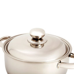 Кастрюля ПРИМА БЛЕСК 8,0л мет.крышка с ТРС-3 объем. ручки арт.1с2365, 3с83 Аша