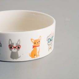 Миска керамическая Важный пес 250мл, 11,5 х 5 см, белая - Пижон фото 4