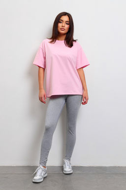 Легинсы женские из кулирки с лайкрой серый меланж макси