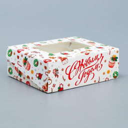 Цена за 5 шт. Коробка складная новогодняя «Сладкая», 10×8×3.5 см