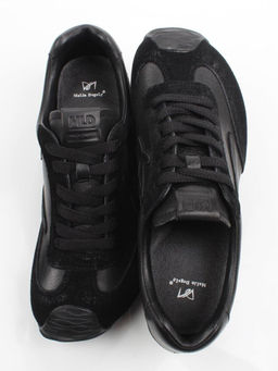 03-A885-1 BLACK Кроссовки женские (натуральная кожа, натуральная замша)