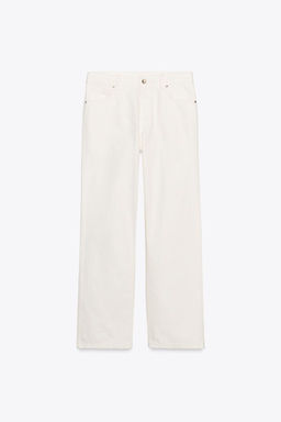 ZW COLLECTION CROPPED STRAIGHT HIGH-WAIST JEANS - Zara фото 7