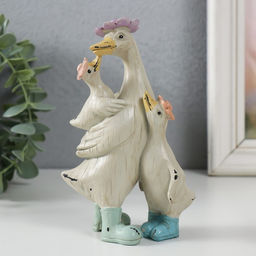 Фигурка полистоун «Гусыня с детками», 9×5.5×14.5 см