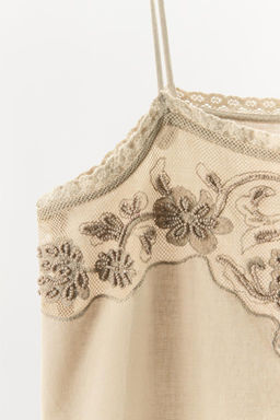 BEADED EMBROIDERED CAMISOLE TOP - Zara фото 6