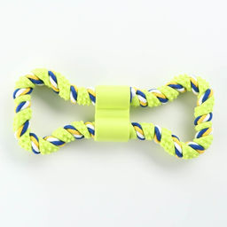 Игрушка витая из резины и каната Мегакость, 19,5 см, салатовая - Пижон фото 2