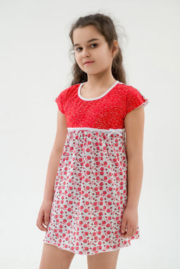 Ночная сорочка детская из кулирки Ярославна клубничка - Амадэль фото 6