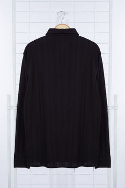 Siyah %100 Pamuk Dokulu Pamuklu Regular Fit K?sl?k Gomlek TMNAW25GO00008 - Trendyolmilla фото 8