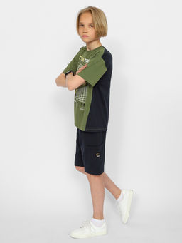 CRB wear/CSJB 90185-35-374 Комплект для мальчика (футболка, шорты),хаки/Ex.Cherubino