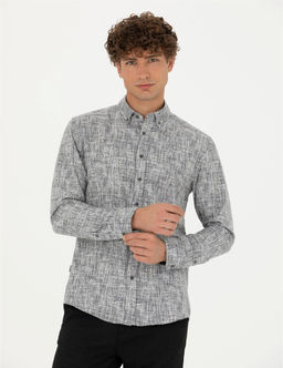 Gri Slim Fit Uzun Kollu G_mlek