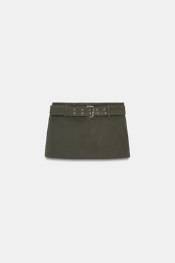 FALDA PANTAL?N CINTUR?N / Khaki oscuro