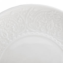 Русь Тарелка мелкая фарфоровая д175мм h19мм, белый, рельефный декор (Китай) - Домашняя мода фото 3