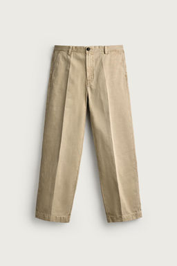 PANTAL?N CHINO RELAXED FIT LAVADO / Beige - Zara фото 7