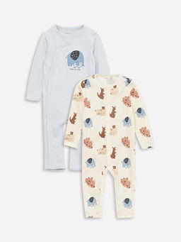 Bisiklet Yaka Uzun Kollu Erkek Bebek Tulum 2li