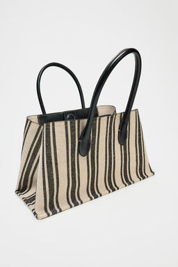 STRIPED CANVAS TOTE BAG - Zara фото 4