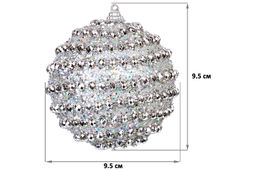 Набор 6 новогодних шаров 9,5*9,5 см Серебряный узор - Elan gallery фото 2