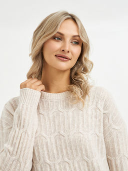 джемпер женский бежевый из шерсти - Glenfield фото 6