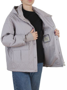 BM4836 LT. GRAY Куртка стеганная демисезонная женская (50 гр. холлофайбер)