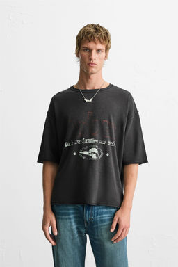 WASHED PRINT KNIT T-SHIRT - Zara фото 2