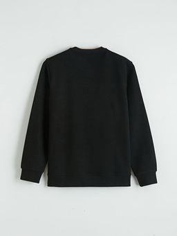 Bisiklet Yaka ?erit Detayl? Erkek Sweatshirt