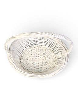 Корзина плетёная для хранения Folia, с ручкой, белая, набор 3 шт.