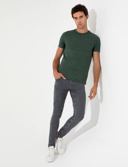 Темно-зеленая облегающая футболка - Cacharel фото 4