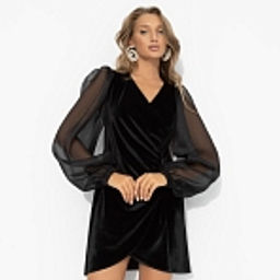 Платье из бархата с драпировкой, Роковая фантазия (полночь)