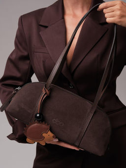 Замшевая сумка Ezhik DBR 31225 коричневый шоколад