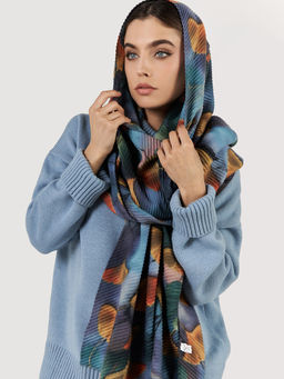 Большой, мягкий, тонкий и очень нежный двусторонний палантин с рисунком. - Tantino фото 2