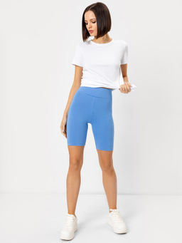 Шорты-велосипедки женские с высокой талией в фиолетовом оттенке гортензия 332324