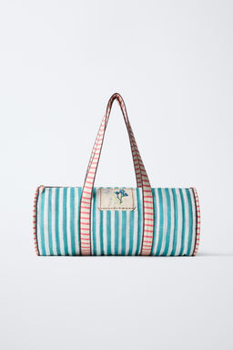 BOLSO BOWLING RAYAS BORDADOS / Verde