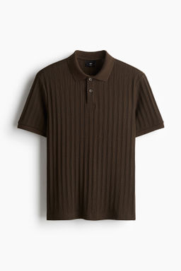 Polo en punto con textura Slim Fit