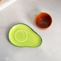 Чайная пара Авокадо, кружка 100 мл, блюдце 14х10 см