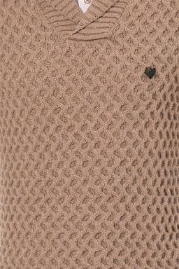 U. S. Polo Assn Мужской светло-коричневый меланжевый трикотаж с шалевым воротником - U.s. polo assn фото 12